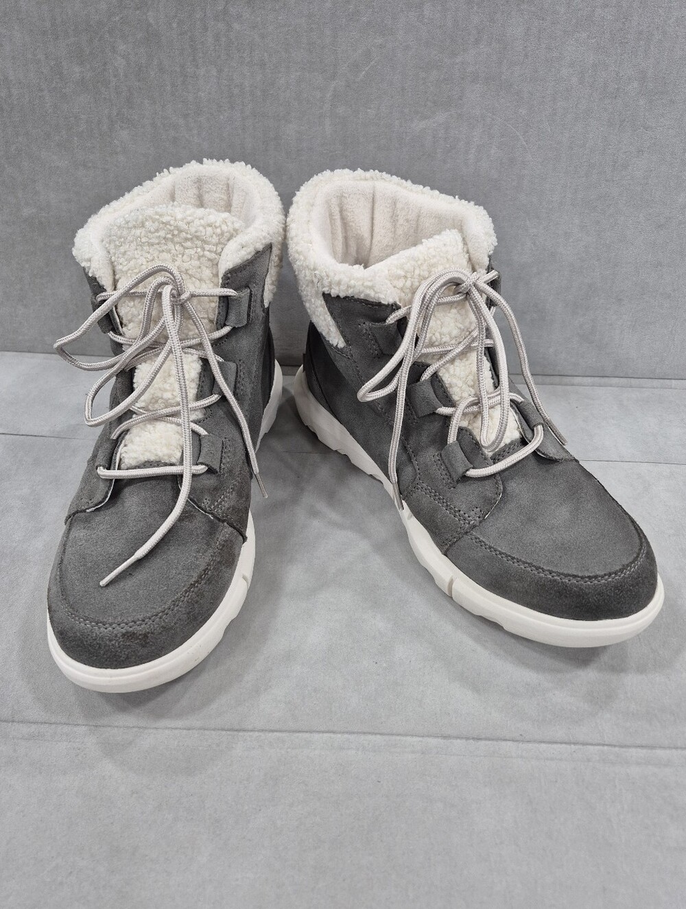 Sorel Explorer II Carnival Boots women's 11 gray suede Waterproof fleece lining